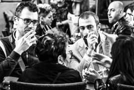 Subway Station Conversation, Milan, Italy, 2019.jpg